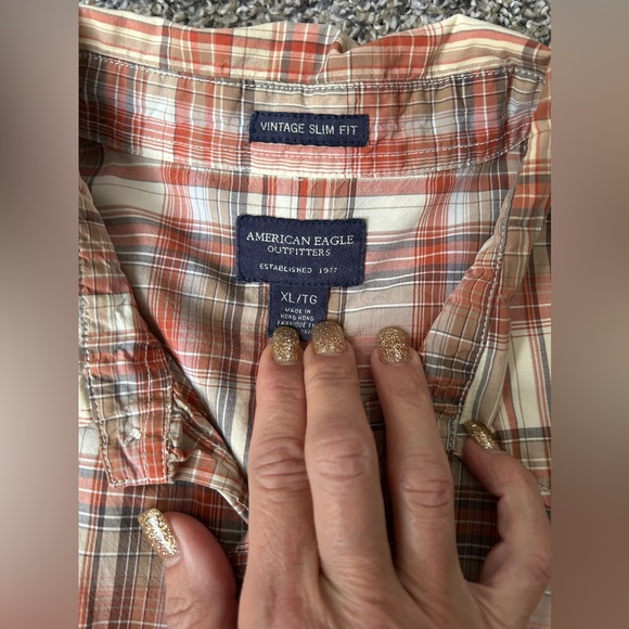5/$25 American Eagle men’s vintage slim fit pearl snap shirt size XL - Picture 6 of 10